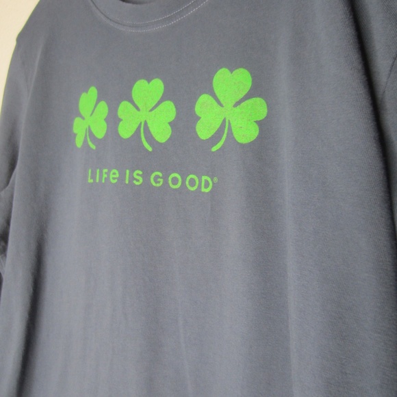 Life is Good womens Three Shamrocks Long Sleeve Crusher Tee - Size Large - Picture 3 of 6